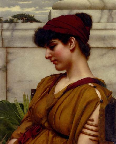 John William Godward A Classical Beauty In Profile